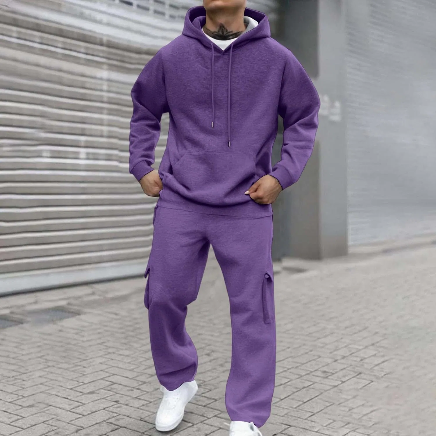 Спортивный костюм из флиса, 2 предмета, мужской, Purple — фото 2