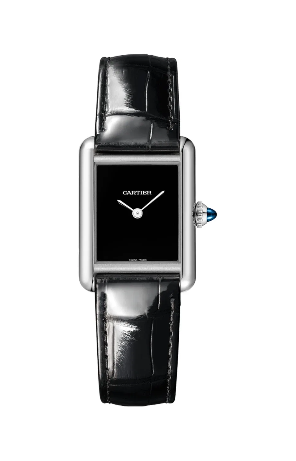 Tank Must de CARTIER, маленькая модель, сталь, кварц - WSTA0071, черный