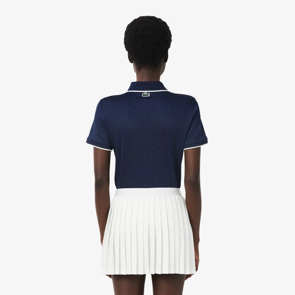 Рубашка-поло Lacoste Tennis Heritage V-Cut, тёмно-синяя — фото 3