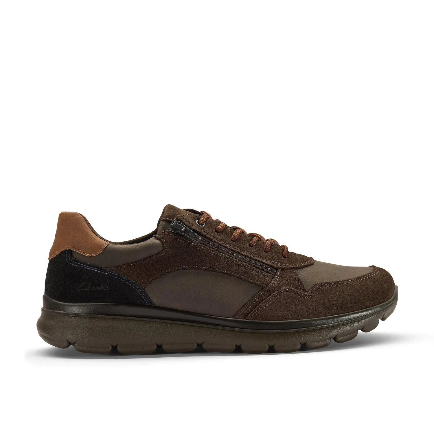 Ботинки кожаные коричневые Clarks, коричневый