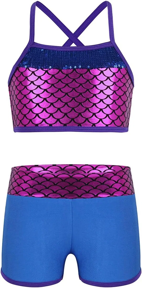 Детский спортивный комплект топ и шорты winying, Blue