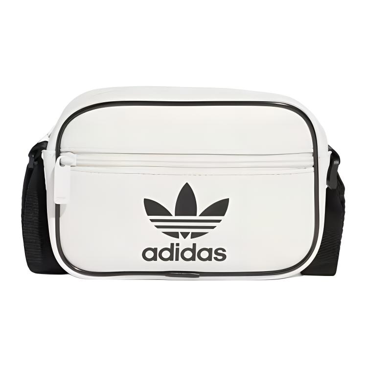 

Полиуретановая наплечная сумка через плечо мини унисекс бело-черная Adidas
