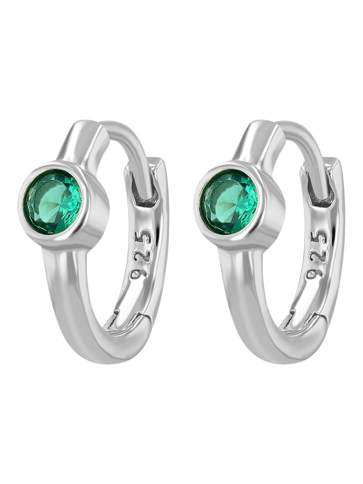 

Adeliás Женские серьги - серьги-кольца на шарнирах из серебра 925 пробы с кубическим цирконием в серебре