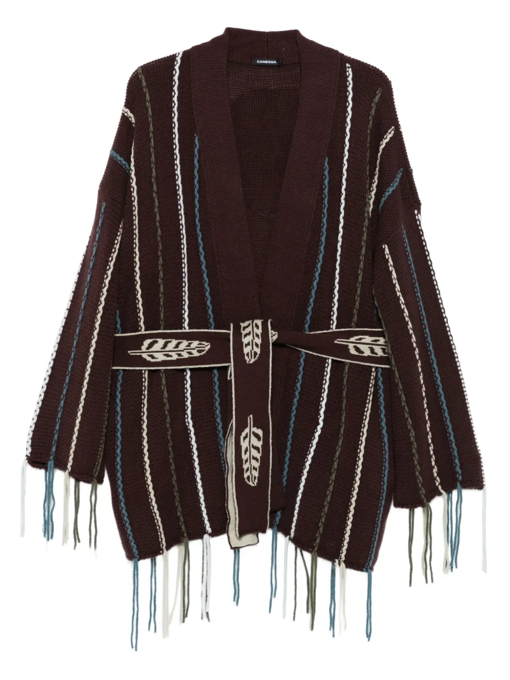 

Кардиган с отделкой бахромой Canessa, коричневый