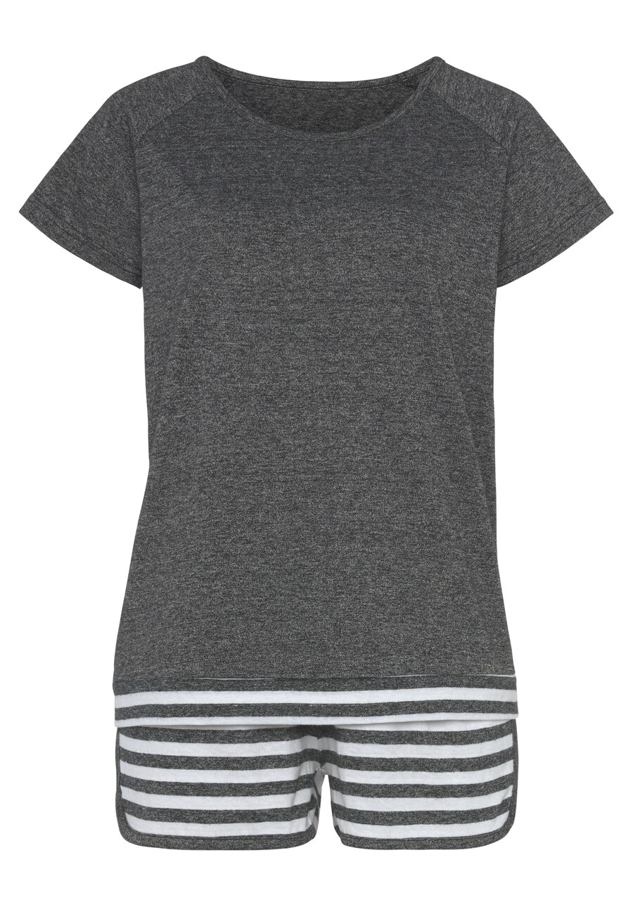 

Короткий пижамный комплект VIVANCE Dreams, цвет mottled black/White