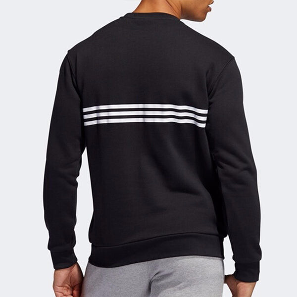 Толстовка adidas originals OUTLINE TRF CRW Large logo Printing Round Neck Pullover Black, черный — фото 4