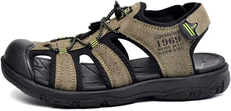 

Мужские летние спортивные сандалии Eliogn с закрытым носком, сандалии-рыбаки для активного отдыха, походов, пляжа и водных видов спорта, зеленый