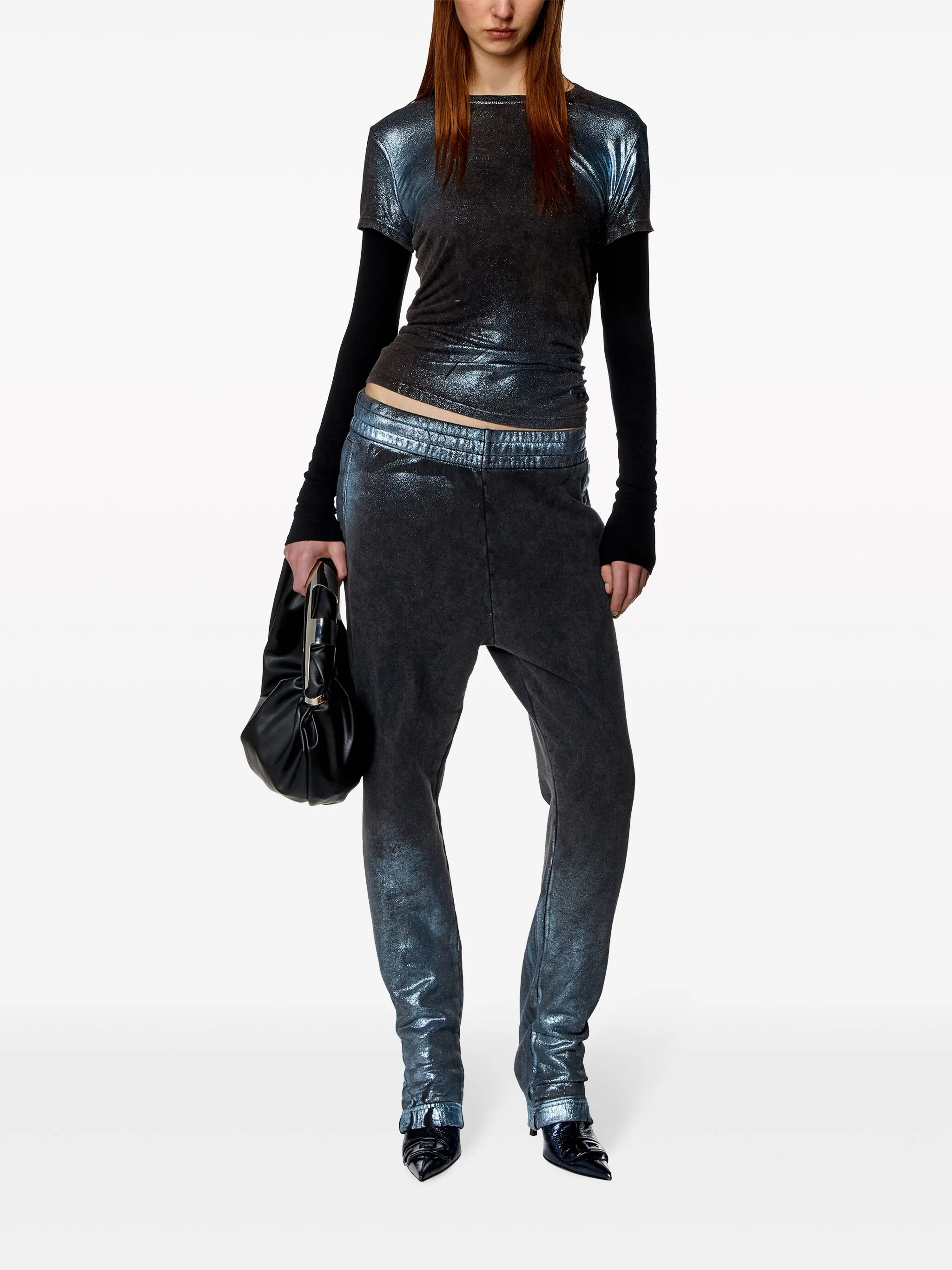 

Спортивные брюки с вышитым логотипом Diesel, серый