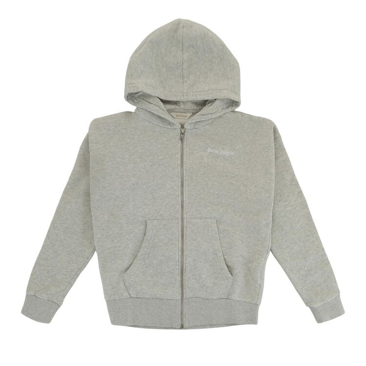 

Худи Palm Angels Kids Classic Overlogo Zip Up Hoodie Melange, серый