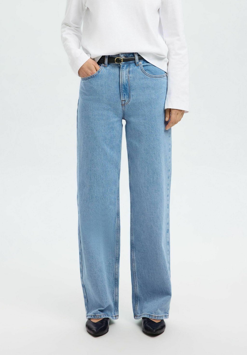 

Джинсы свободного кроя WIDE FIT Selected Femme, цвет Light Blue Denim