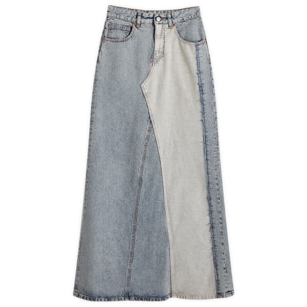 

Юбка макси из денима в стиле пэчворк Mm6 Maison Margiela, голубой