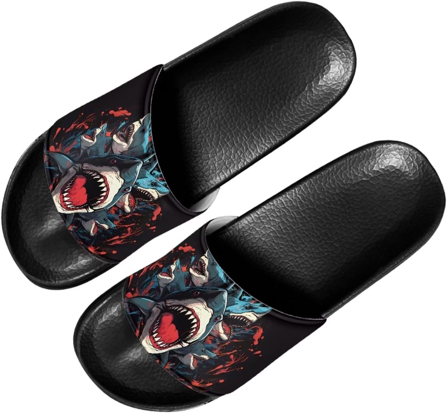 

Женские шлепанцы Forchrinse White Music Note Piano, легкие мужские шлепанцы для душа, пляжные плоские шлепанцы, Shark