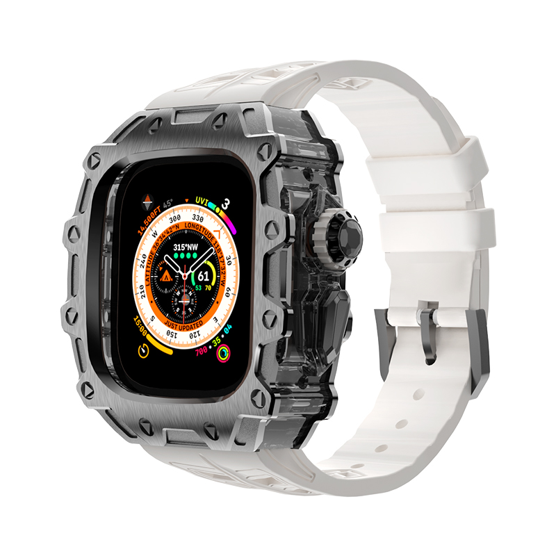 

HUALIMEI Часы Strap Huawei Compatibility FKM Fluoroelastomer Material, Black + white band