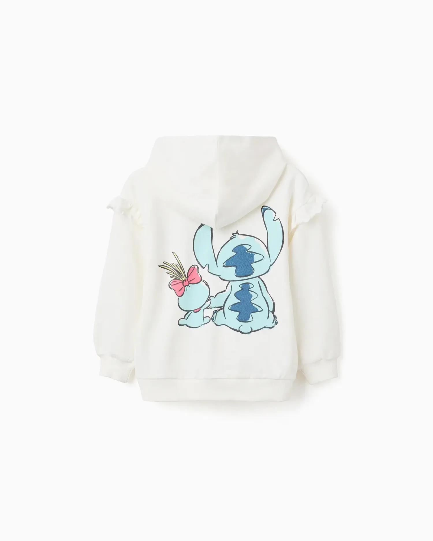 Толстовка для девочки 100% хлопок с принтом Stitch Zippy, белый — фото 3