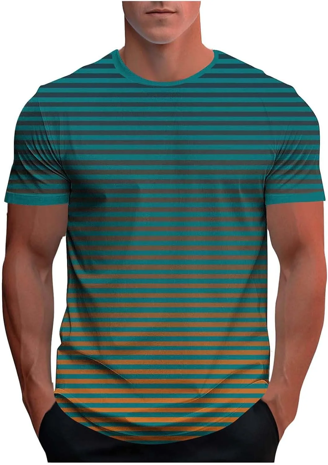 

Мужская футболка с коротким рукавом и градиентным принтом BFAFEN