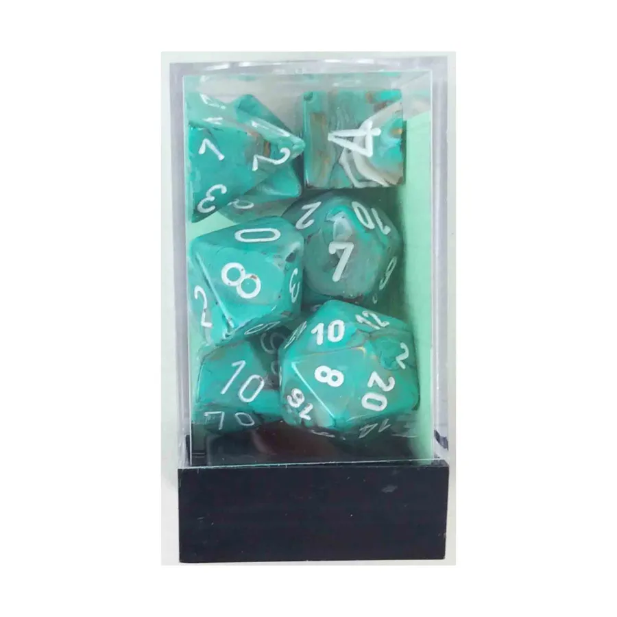 

Poly Set Oxi-Copper с белым (7), Dice - Marbleized - Poly Sets (Chessex)