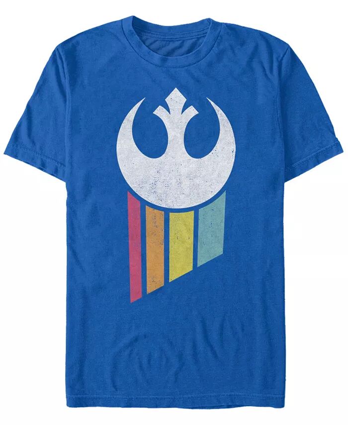 

Мужская классическая футболка с коротким рукавом и логотипом Rainbow Rebel Star Wars Fifth Sun, синий