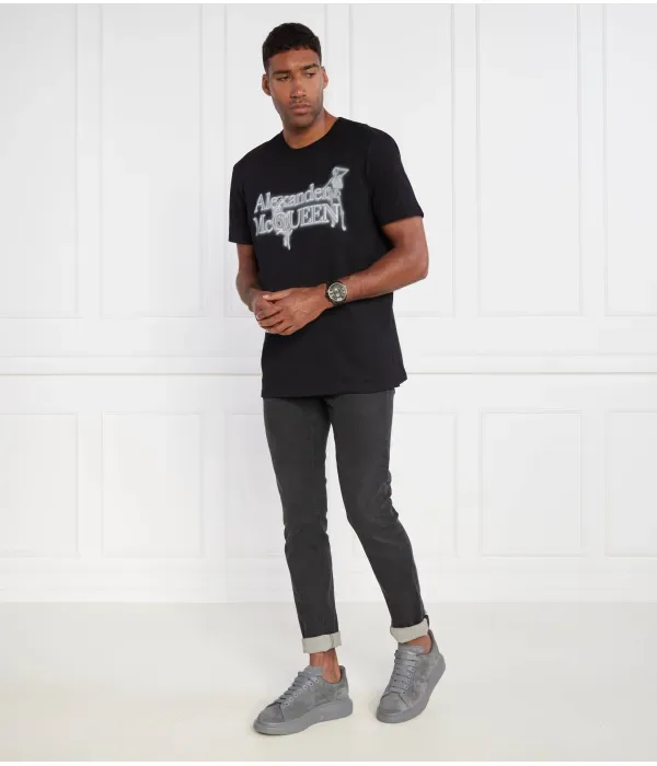 Футболка NEON SKEL loose fit Alexander Mcqueen, черный — фото 2