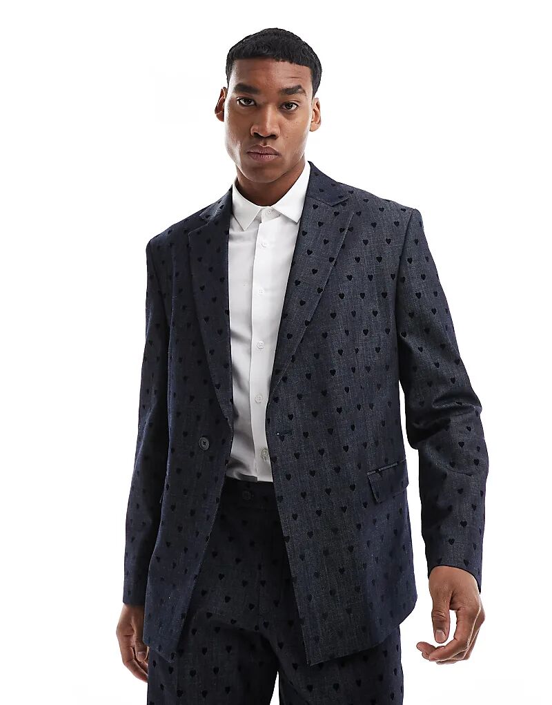 

Пиджак Вигго Эриксена в джинсовой ткани с сердечками