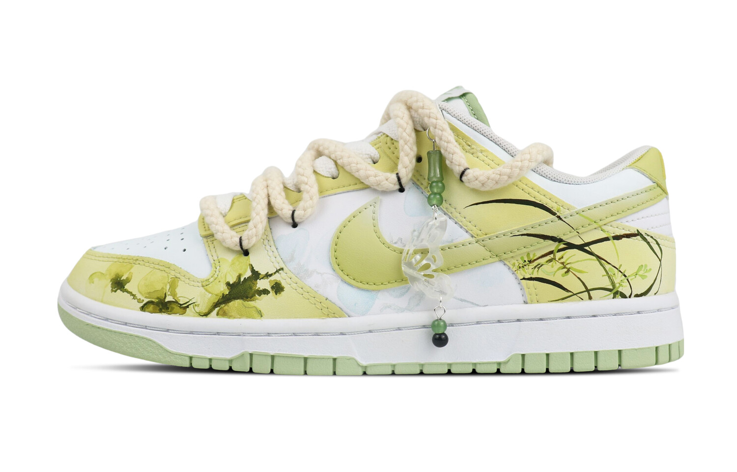 

Кроссовки Nike Dunk Skateboarding Shoes Men Low-top Yellow/green/white, светло-желтый