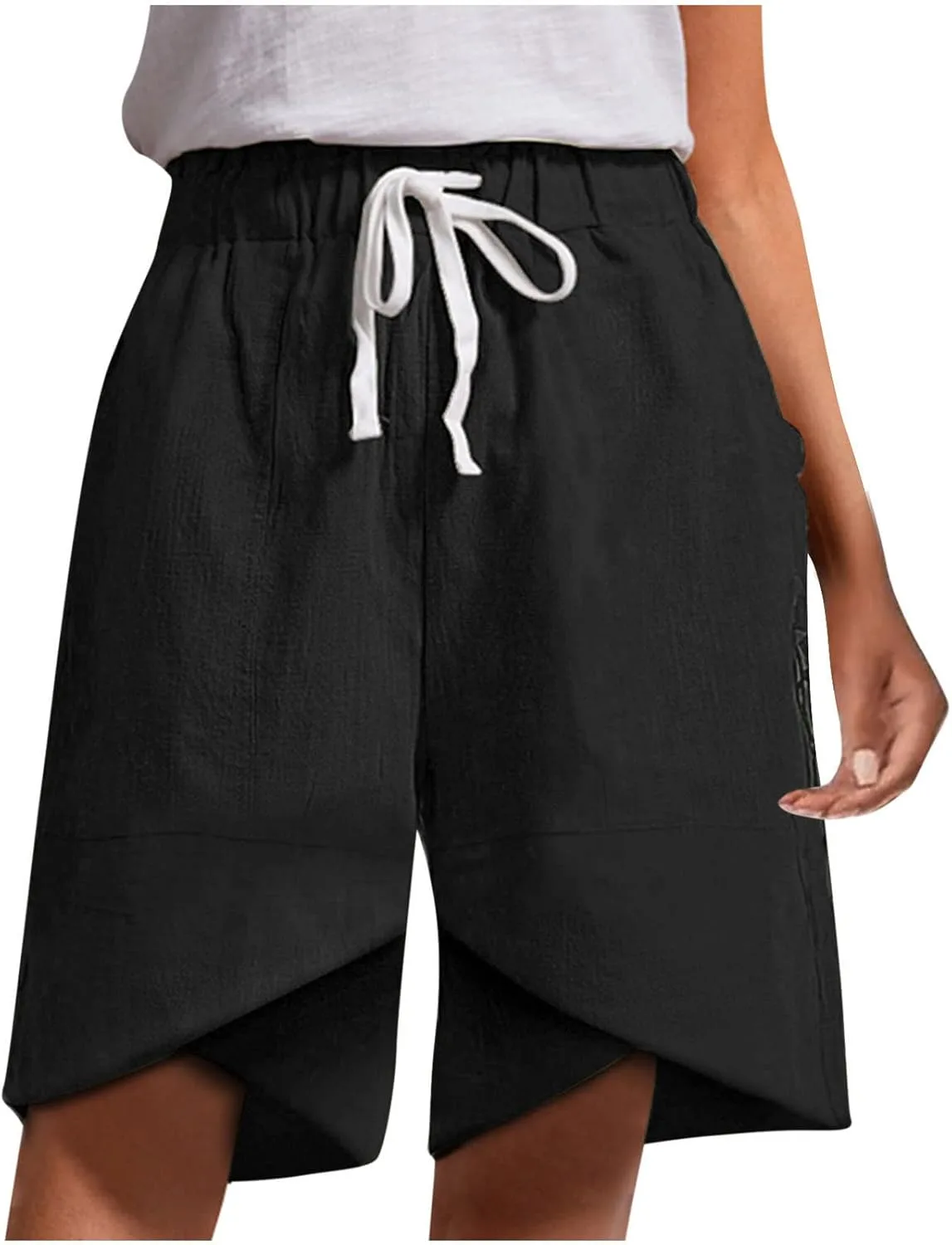 

NATHGAM Женские бермуды Baggy Wide Leg летние пляжные шорты Casual