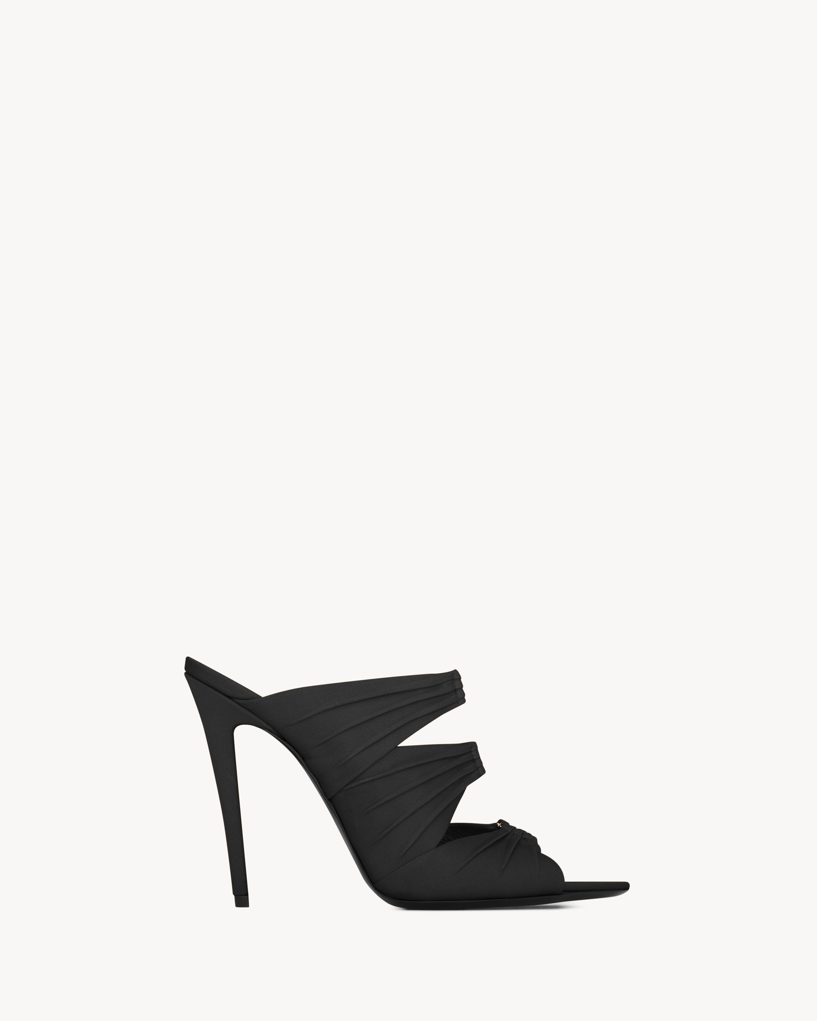 Мюли EMILIE из атласного крепа Saint Laurent, черный