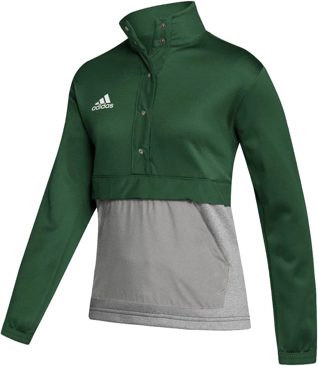 Толстовка adidas Team Issue Half-Zip, Dark Green/Medium Grey Heather/White