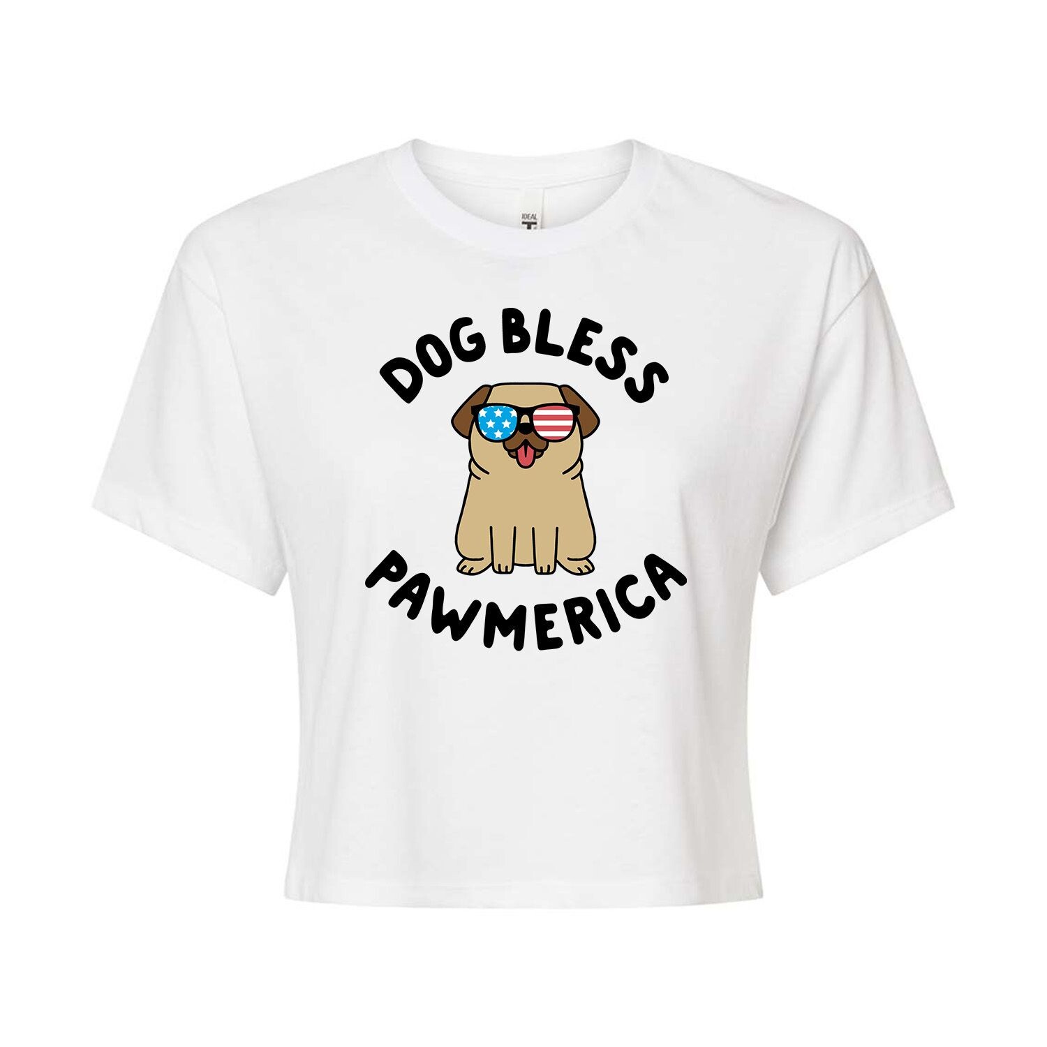 

Укороченная футболка для юниоров "Dog Bless Pawmerica" Licensed Character