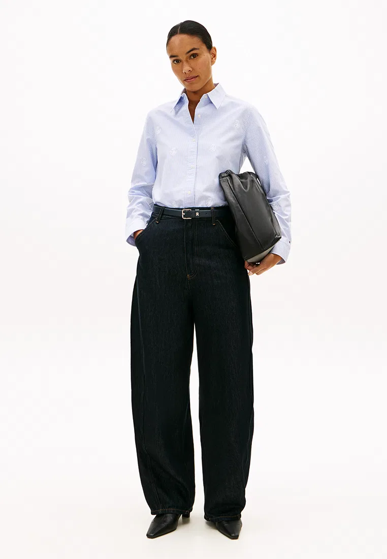 Рубашка оксфорд Relaxed Fit, с вышивкой Crest, TH Mainline Tommy Hilfiger, синий — фото 3