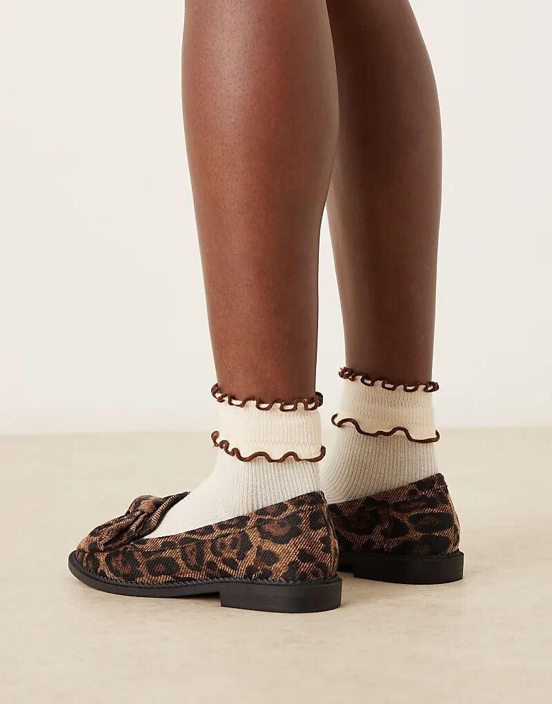 Туфли-лодочки Memphis с бантом и широкой посадкой ASOS DESIGN с леопардовым принтом — фото 4