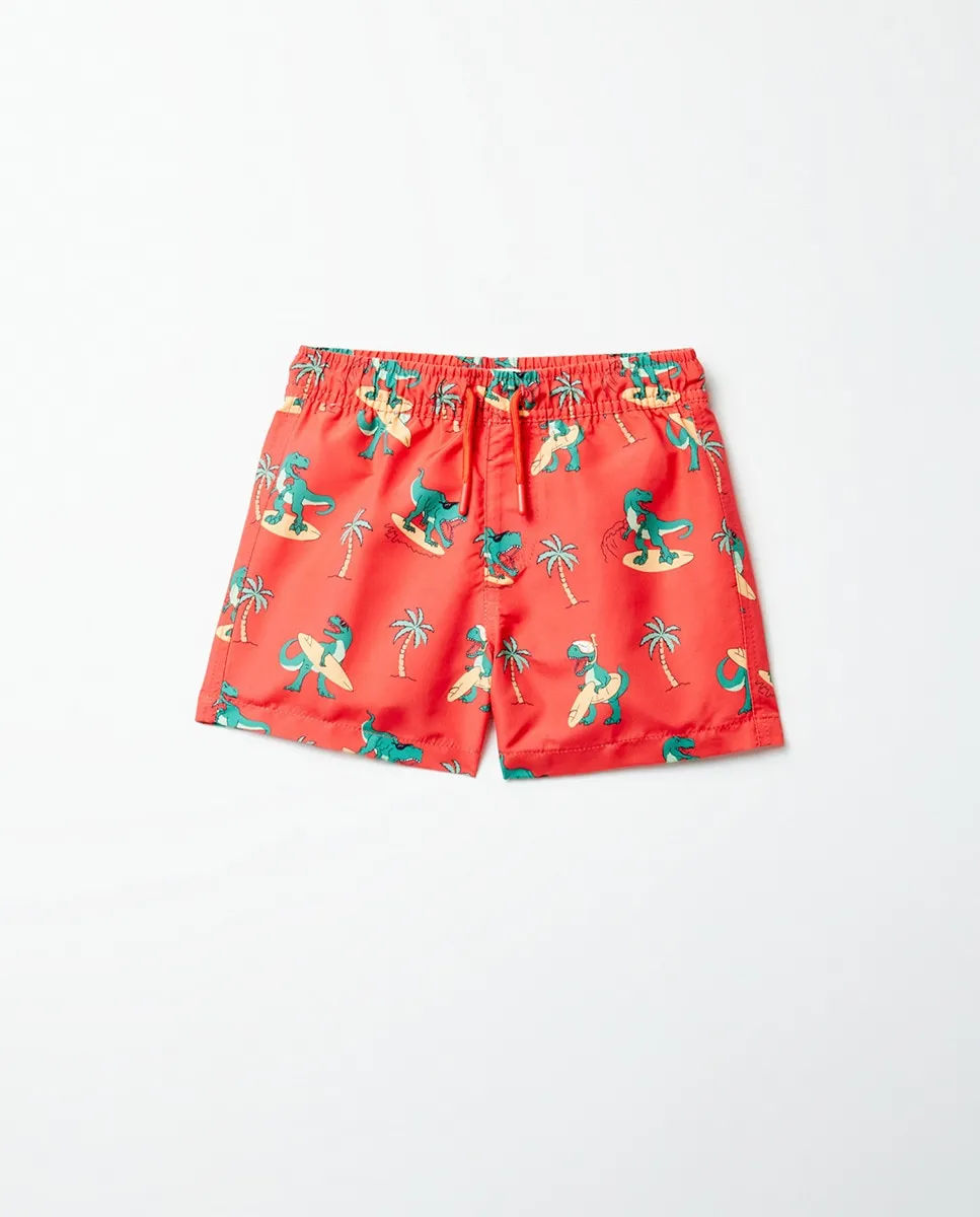 

Купальник с динозавром Sfera, красный