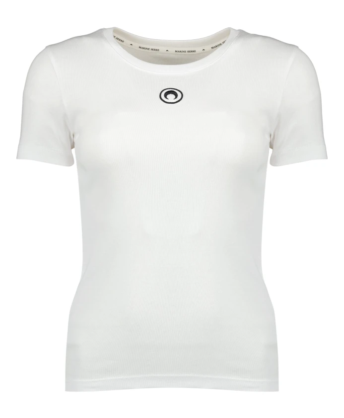 

Детская футболка из ребристого трикотажа с логотипом Moon. Marine Serre, белый