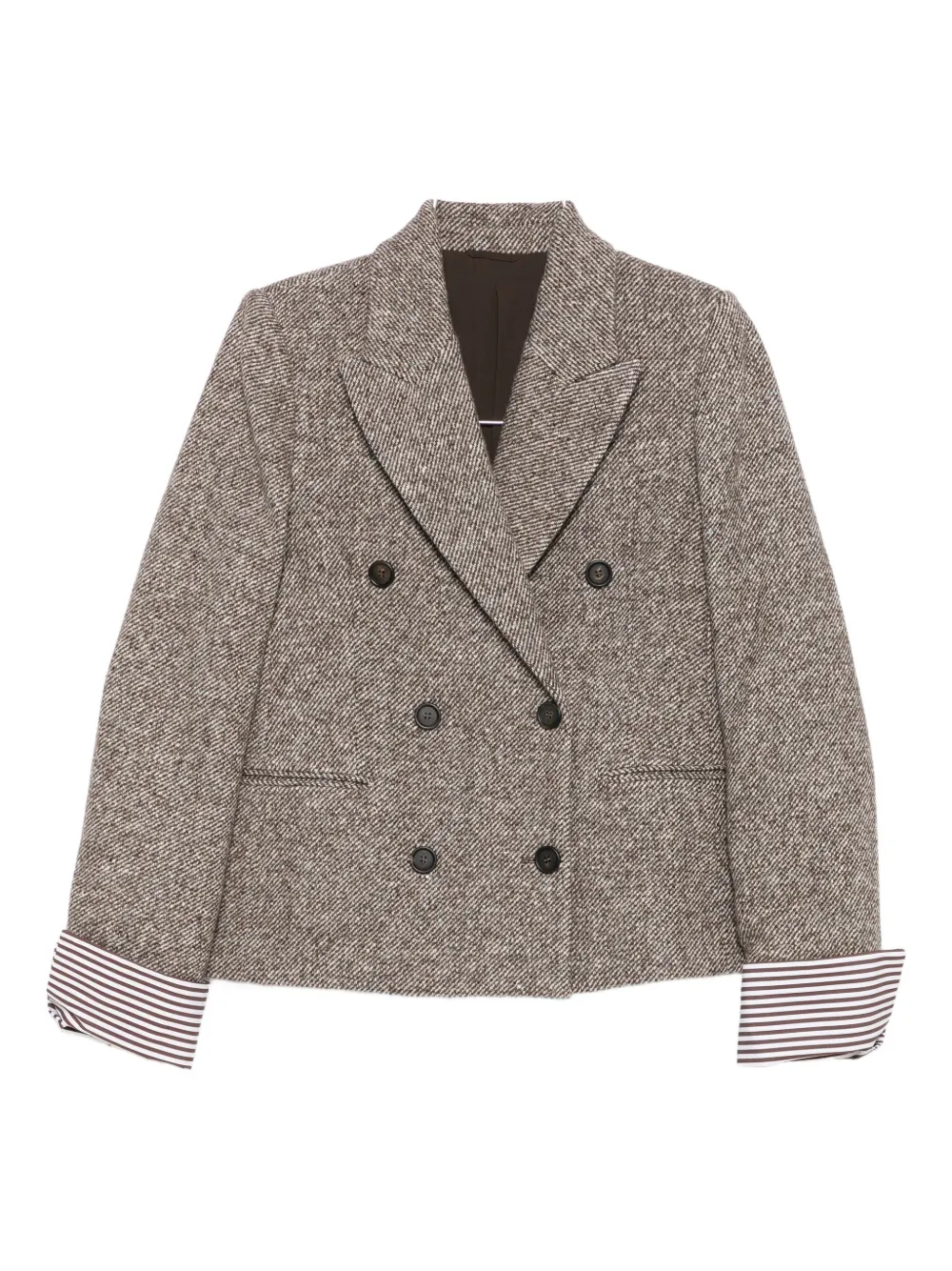 

Двубортный блейзер Brunello Cucinelli, коричневый