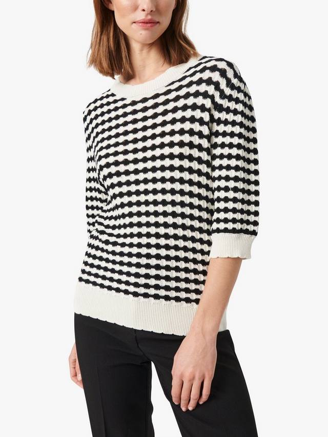 

Джемпер indianna slim fit с рукавом 1/2 дюйма Soaked In Luxury, цвет Black And White Wave