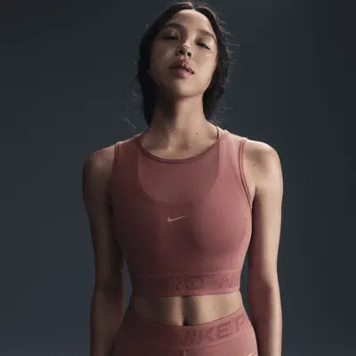 

Футболка Nike Pro, цвет Canyon Pink/White