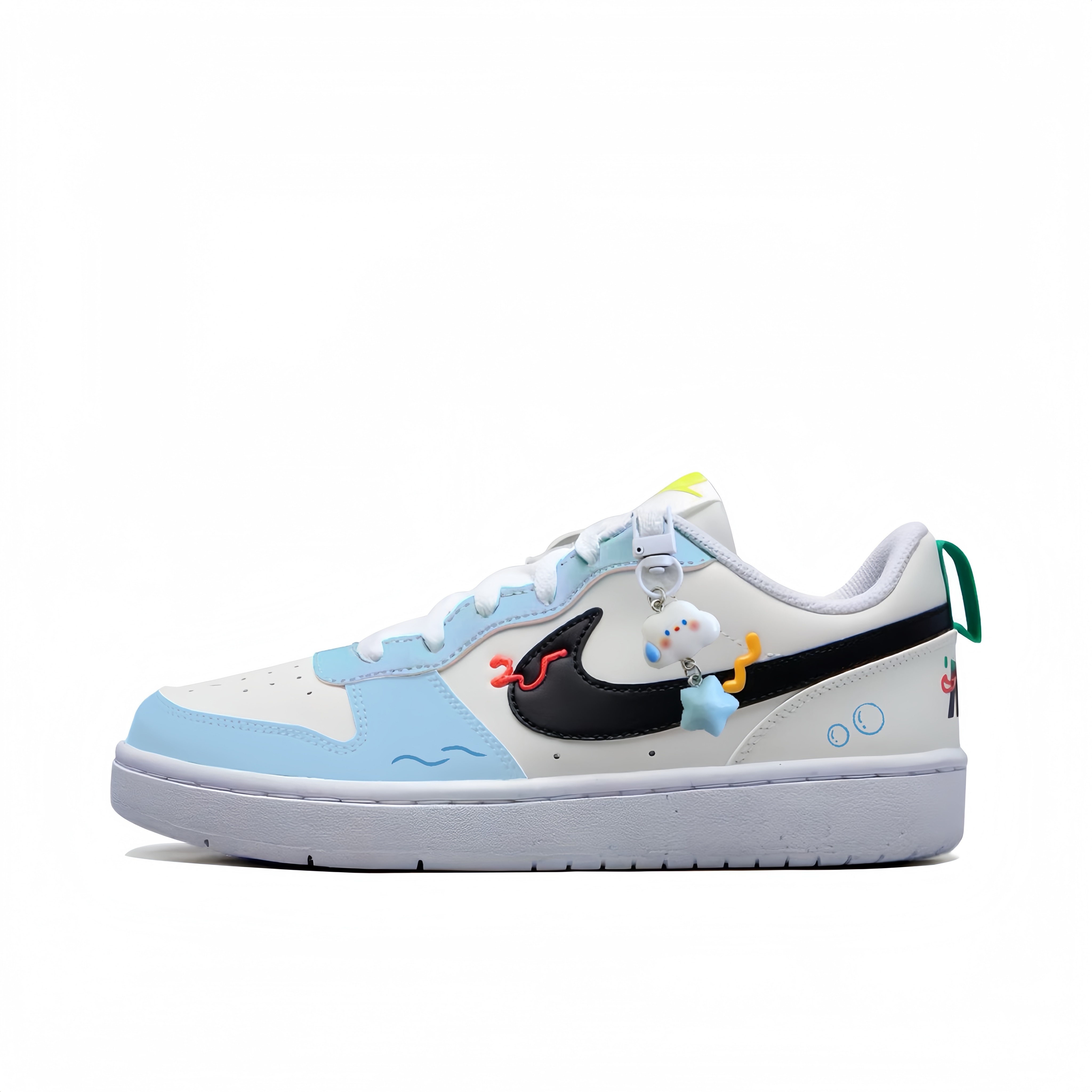

Кроссовки Court Borough Milk Foam Blue Star с антискользящим покрытием, износостойкие, низкие, для детей и подростков, для скейтбординга Nike, синий
