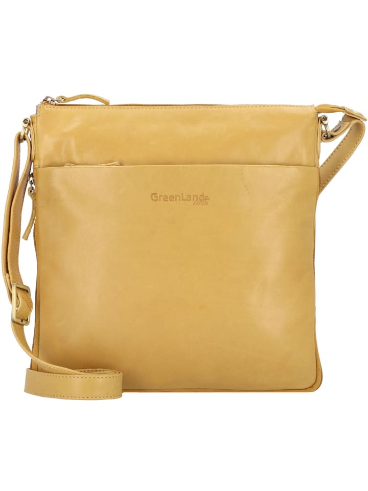 

Сумка через плечо Nature, кожа, 28 см, цвет шафрановый Greenland Nature
