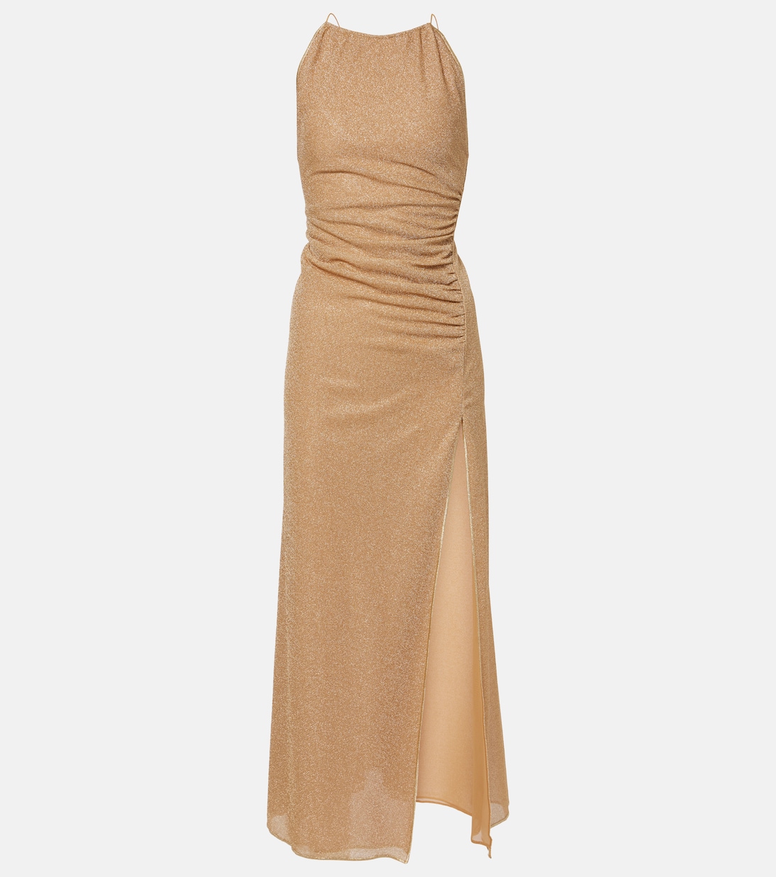 

Платье макси со сборками и блестками Oséree, золотой