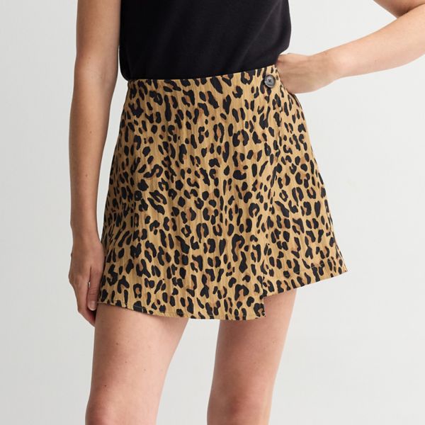

Женская асимметричная юбка-шорты Nine West, цвет tan jana leopard