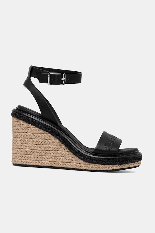 Кожаные сандалии Wedge Sandal 70 на платформе Calvin Klein, черный — фото 2