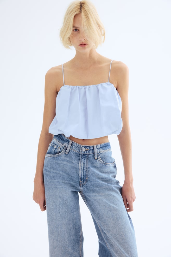 

Топ на бретелях с подолом-баллоном H&M, голубой