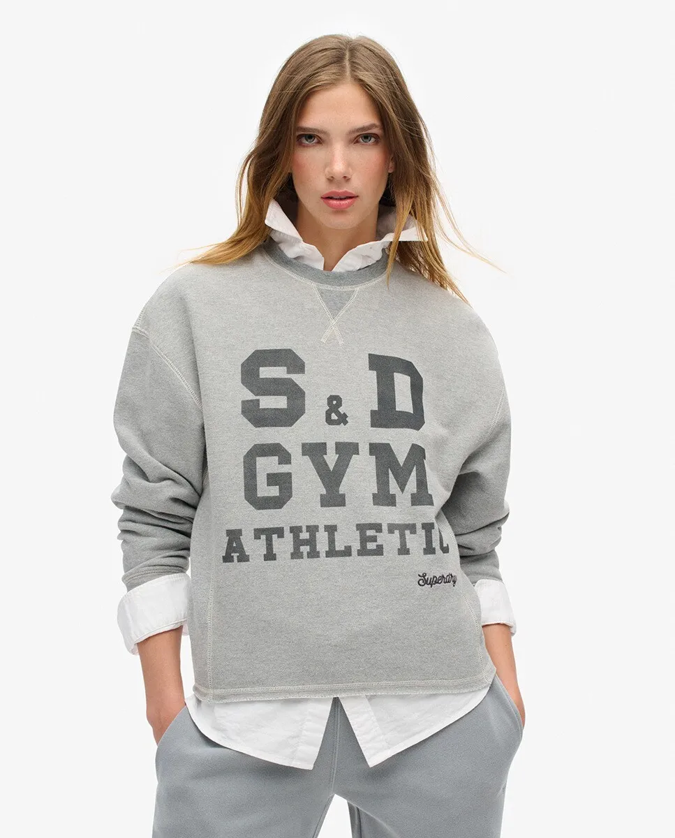 

Толстовка свободного кроя с круглым вырезом Athletic Essentials Superdry, серый