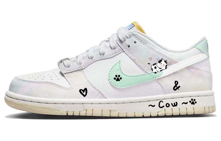 

Кроссовки для скейтбординга Dunk женские с низким верхом розовый/зеленый Nike