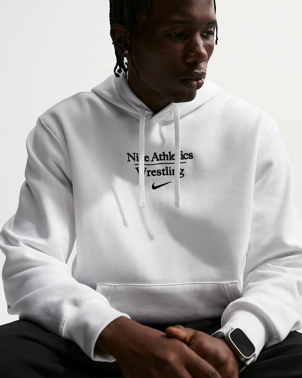 Мужская толстовка с капюшоном Nike для борьбы, White — фото 3