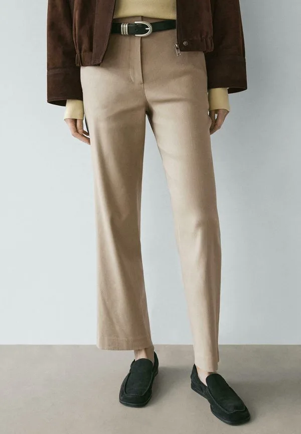 Брюки прямого кроя Massimo Dutti, Beige