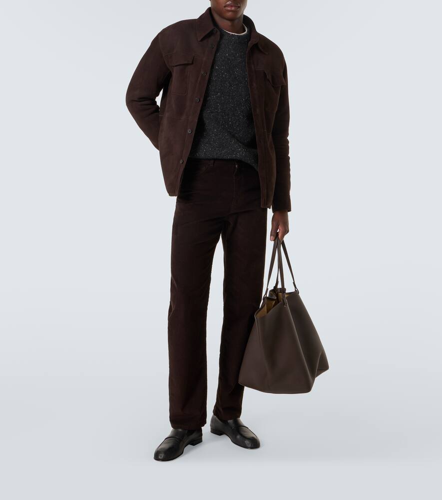 Бенто куртка из замши с подкладкой из овчины The Row, Dark Brown — фото 2
