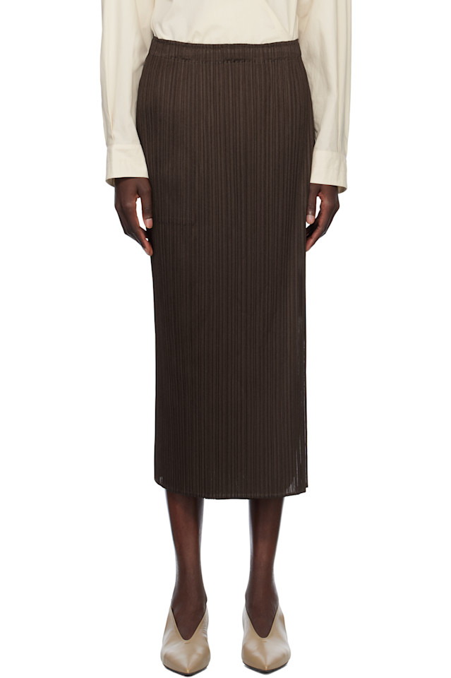 

Юбка миди Monthly Colors March Pleats Please Issey Miyake, коричневый