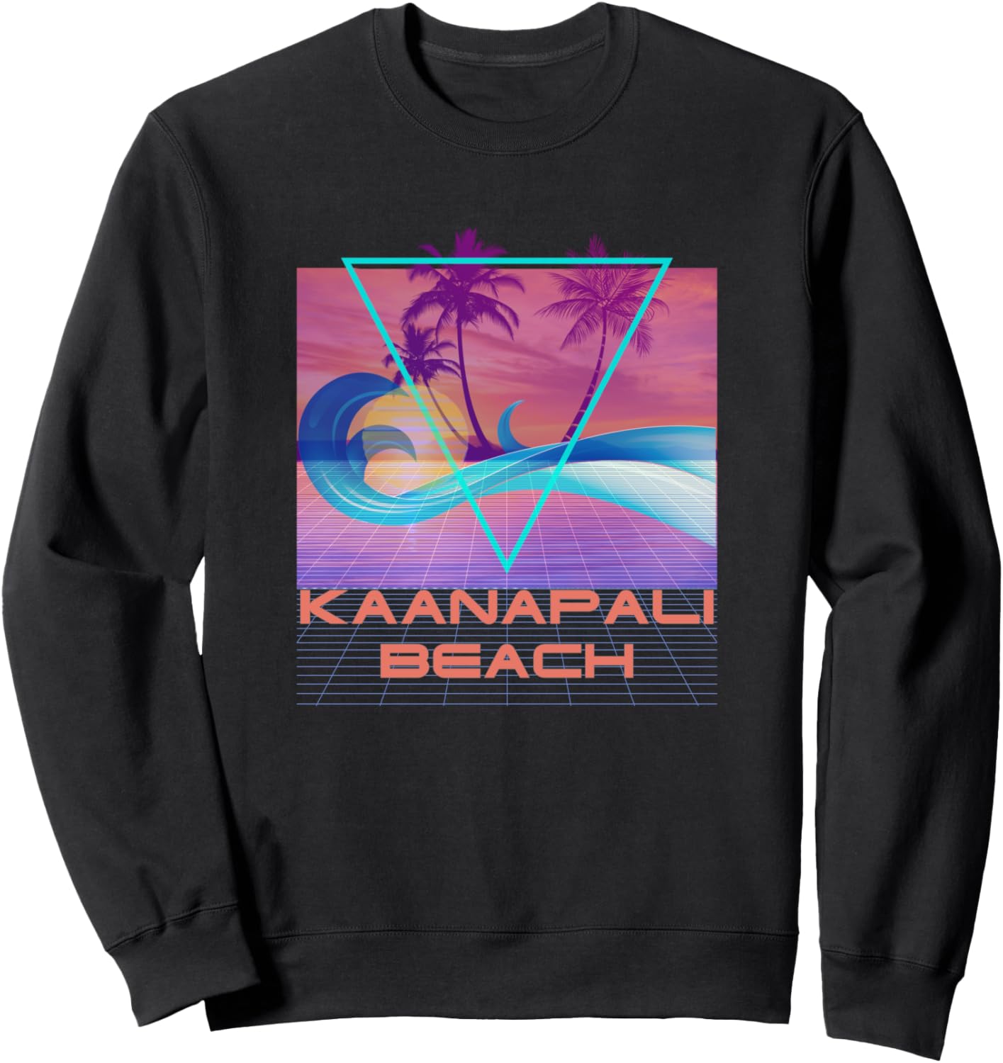 

Толстовка в стиле ретро 80-х, Vaporwave, пляжный отдых на пляже Каанапали Kaanapali Beach Retro Souvenir Apparel, черный