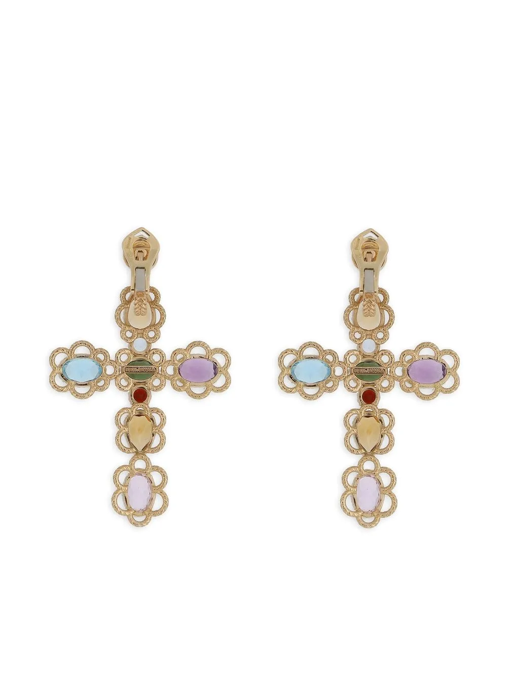 Серьги-подвески из желтого золота с камнями DOLCE & GABBANA, золотой — фото 2