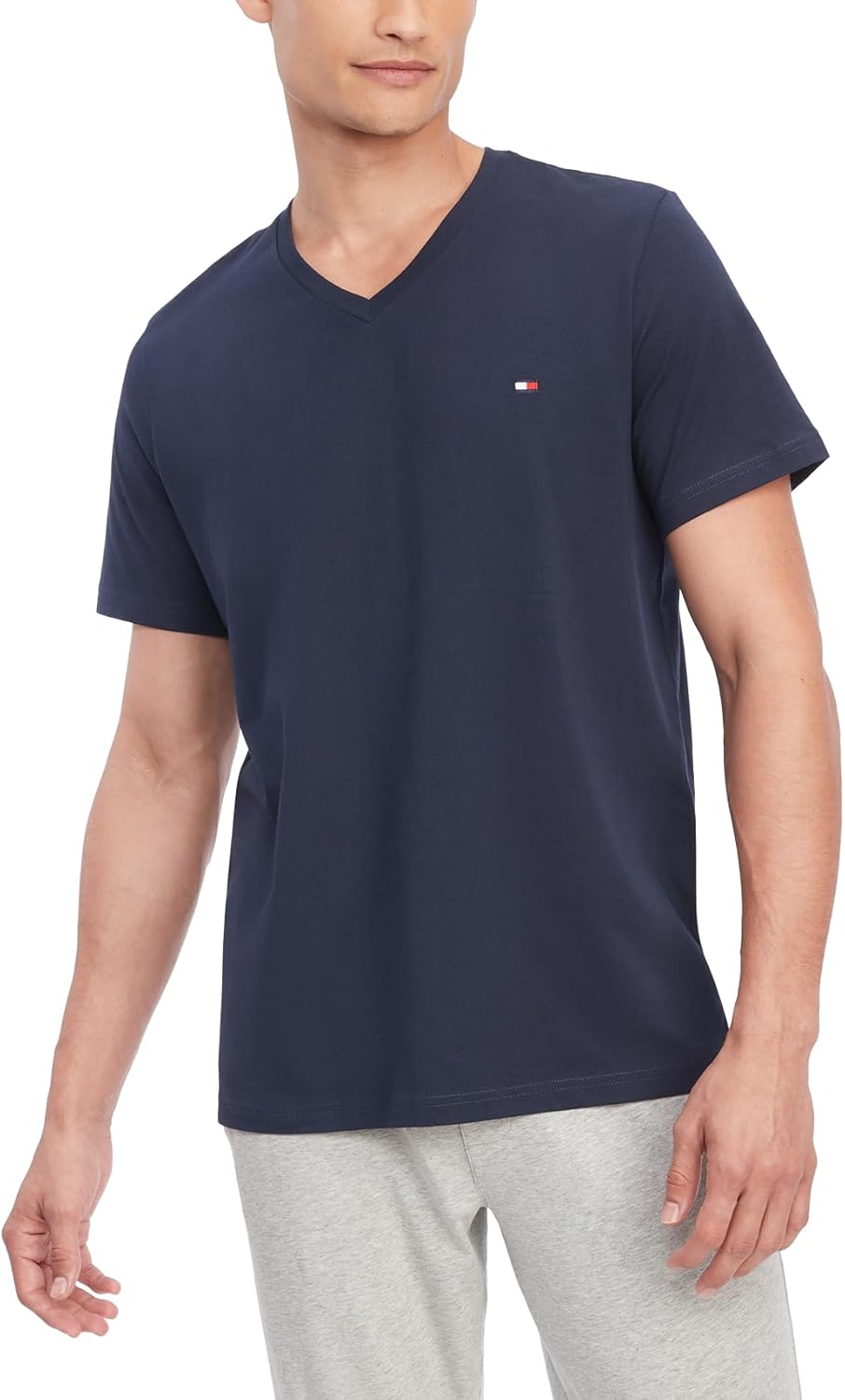 

Мужская футболка Tommy Hilfiger с V-образным вырезом и флагом, Dark Navy